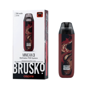 Многоразовая электронная система, (Тёмно-красный флюид) Модель BRUSKO MINICAN 3