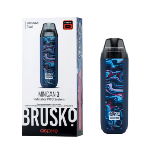 Многоразовая электронная система, (Тёмно-синий флюид) Модель BRUSKO MINICAN 3