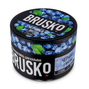 Бестабачная смесь для кальяна BRUSKO, 50 г, Черника с мятой, Strong